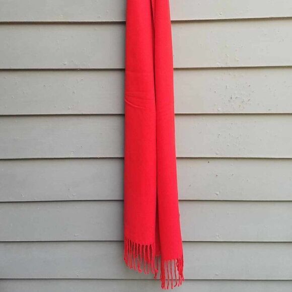 NEW Red 100% Scottish Cashmere Scarf - Picture 3 of 4